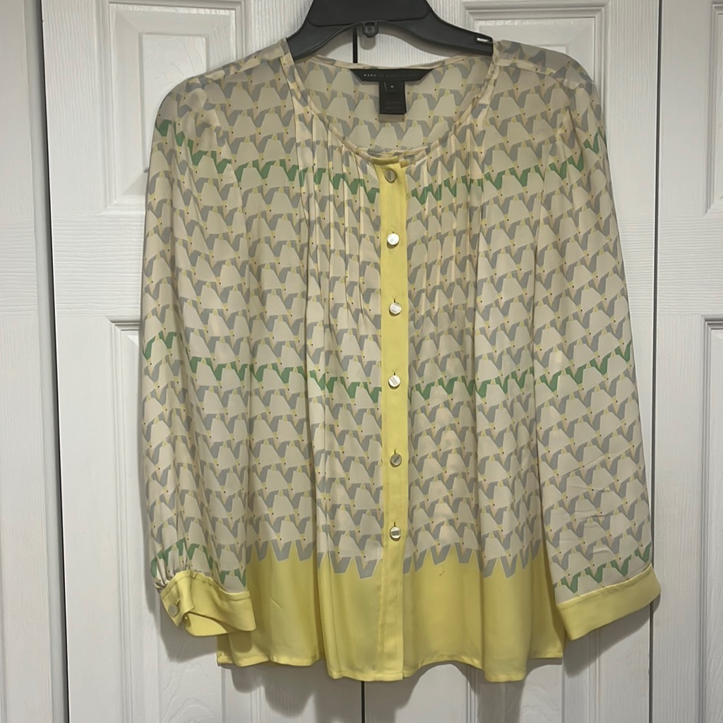 3/4 Sleeve Button Down Silk Marc By Marc Jacobs Blouse.